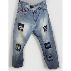 VTG UNK NBA Jeans Baggy Fit Y2K 90s Lakers Nets Celtics Mavericks 76ers Knicks‎